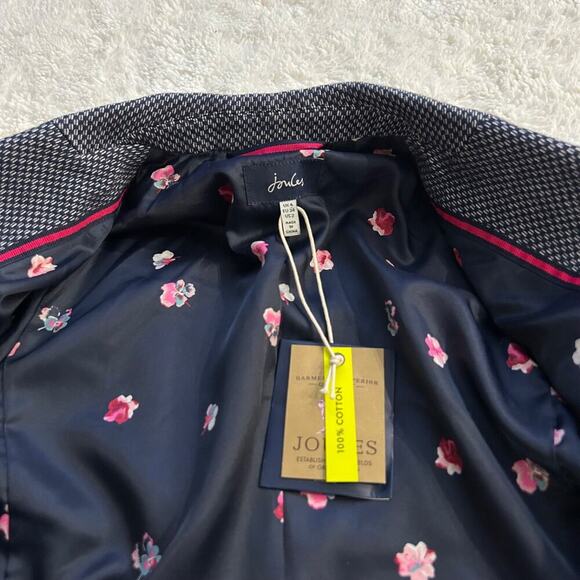 NWT Joules Juliane Blazer Womens French Navy Blue Cotton Size 2 Business/Preppy - Picture 8 of 10